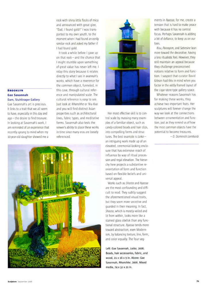 Sculpture Magazine Review 2006